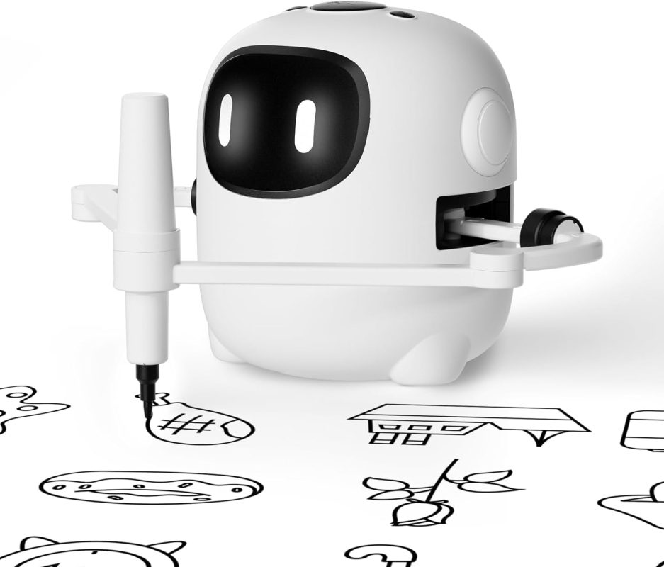 RIVGOT Drawing Robot for Kids with 150 Cards, Voice Interactive Educational Drawing Machine, Montessori Painting Learning Toys for 3 4 5 6 7 8 Year Old Boys Girls Birthday Party