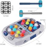 Whack Game Mole for Toddlers, Toys for 3-12 Year Old Boys Girls, Pounding Toys for Age 3-8, Birthday Gifts for 3 4 5 6 7 8+ Year Old Boys Kids, Educational Toy with Sound,Light,PK Mode with 2 Hammers