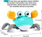 Purple Crawling Crab Baby Toy – Violet Tummy Time Interactive Moving Crab Toy with Music & Lights, Cute Running Escape Catch Me Toy for 0–6 Month Infants, 6–12 Month Crawlers & Early Walkers