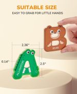 JoyCat Wooden Thick Alphabet Magnets for Toddlers Fridge Large Size Cute Animal Colorful ABC Magnetic Letters 26 Uppercase Letters Educational Toy Set for Kids Toddlers Preschool Learning Spelling | Thick wooden magnetic letters with cute animal designs, uppercase ABC, preschool learning, spelling toy for toddlers kids