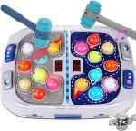 Whack Game Mole for Toddlers, Toys for 3-12 Year Old Boys Girls, Pounding Toys for Age 3-8, Birthday Gifts for 3 4 5 6 7 8+ Year Old Boys Kids, Educational Toy with Sound,Light,PK Mode with 2 Hammers