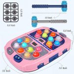 Whack Game Mole for Toddlers, Toys for 3-12 Year Old Boys Girls, Pounding Toys for Age 3-8, Birthday Gifts for 3 4 5 6 7 8+ Year Old Boys Kids, Educational Toy with Sound,Light,PK Mode with 2 Hammers
