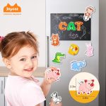 JoyCat Wooden Thick Alphabet Magnets for Toddlers Fridge Large Size Cute Animal Colorful ABC Magnetic Letters 26 Uppercase Letters Educational Toy Set for Kids Toddlers Preschool Learning Spelling | Thick wooden magnetic letters with cute animal designs, uppercase ABC, preschool learning, spelling toy for toddlers kids