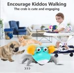Purple Crawling Crab Baby Toy – Violet Tummy Time Interactive Moving Crab Toy with Music & Lights, Cute Running Escape Catch Me Toy for 0–6 Month Infants, 6–12 Month Crawlers & Early Walkers