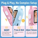 Lapare Video Walkie Talkies for Kids, Rechargeable 2-Way Radio with HD Color Screen, Real-time Video Toys for Girls, Kids Outdoor Camping Hiking, Birthday Gifts