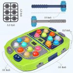 Whack Game Mole for Toddlers, Toys for 3-12 Year Old Boys Girls, Pounding Toys for Age 3-8, Birthday Gifts for 3 4 5 6 7 8+ Year Old Boys Kids, Educational Toy with Sound,Light,PK Mode with 2 Hammers