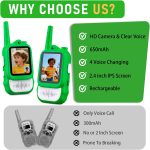 Lapare Video Walkie Talkies for Kids, Rechargeable 2-Way Radio with HD Color Screen, Real-time Video Toys for Girls, Kids Outdoor Camping Hiking, Birthday Gifts