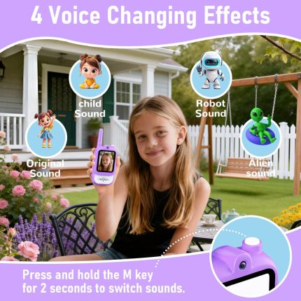 Lapare Video Walkie Talkies for Kids, Rechargeable 2-Way Radio with HD Color Screen, Real-time Video Toys for Girls, Kids Outdoor Camping Hiking, Birthday Gifts