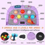Whack Game Mole for Toddlers, Toys for 3-12 Year Old Boys Girls, Pounding Toys for Age 3-8, Birthday Gifts for 3 4 5 6 7 8+ Year Old Boys Kids, Educational Toy with Sound,Light,PK Mode with 2 Hammers
