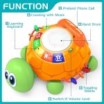 Jyusmile Baby Toys 6 to 12 Months, Musical Turtle Crawling Infant Toys, Early Learning Educational Toy with Light & Sound, Christmas Birthday Gifts for Boy Girl 7 8 9 10 11 Month 0-1 Year Old