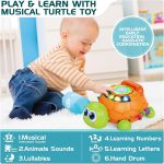Jyusmile Baby Toys 6 to 12 Months, Musical Turtle Crawling Infant Toys, Early Learning Educational Toy with Light & Sound, Christmas Birthday Gifts for Boy Girl 7 8 9 10 11 Month 0-1 Year Old