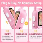 Lapare Video Walkie Talkies for Kids, Rechargeable 2-Way Radio with HD Color Screen, Real-time Video Toys for Girls, Kids Outdoor Camping Hiking, Birthday Gifts