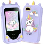 Kids Smart Phone for Girls, Christmas Birthday Gifts for Girls Age 3-10 Kids Toys Cell Phone, 2.8" Touchscreen Toddler Learning Play Toy Phone with Dual Camera, Game, Music Player, 8GB Card Purple