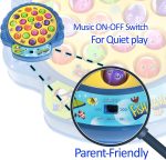 Fishing Game Toy for Kids and Toddlers, Rotating Fish Catching Board Game, Battery Operated Play Set with Music On Off Switch for Quiet Play