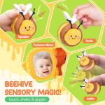 JoyCat Baby Toys 6-10 Months, Flower Beehive 5 Sensory Bees, Gift