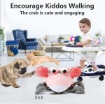 Purple Crawling Crab Baby Toy – Violet Tummy Time Interactive Moving Crab Toy with Music & Lights, Cute Running Escape Catch Me Toy for 0–6 Month Infants, 6–12 Month Crawlers & Early Walkers