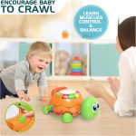 Jyusmile Baby Toys 6 to 12 Months, Musical Turtle Crawling Infant Toys, Early Learning Educational Toy with Light & Sound, Christmas Birthday Gifts for Boy Girl 7 8 9 10 11 Month 0-1 Year Old