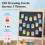 RIVGOT Drawing Robot for Kids with 150 Cards, Voice Interactive Educational Drawing Machine, Montessori Painting Learning Toys for 3 4 5 6 7 8 Year Old Boys Girls Birthday Party