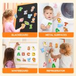 JoyCat Wooden Thick Alphabet Magnets for Toddlers Fridge Large Size Cute Animal Colorful ABC Magnetic Letters 26 Uppercase Letters Educational Toy Set for Kids Toddlers Preschool Learning Spelling | Thick wooden magnetic letters with cute animal designs, uppercase ABC, preschool learning, spelling toy for toddlers kids