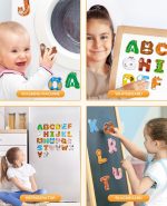 JoyCat Wooden Thick Alphabet Magnets for Toddlers Fridge Large Size Cute Animal Colorful ABC Magnetic Letters 26 Uppercase Letters Educational Toy Set for Kids Toddlers Preschool Learning Spelling | Thick wooden magnetic letters with cute animal designs, uppercase ABC, preschool learning, spelling toy for toddlers kids