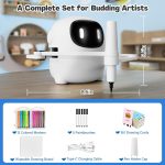 RIVGOT Drawing Robot for Kids with 150 Cards, Voice Interactive Educational Drawing Machine, Montessori Painting Learning Toys for 3 4 5 6 7 8 Year Old Boys Girls Birthday Party