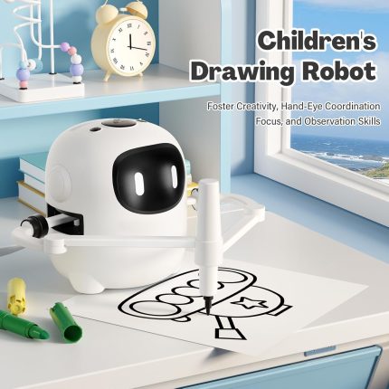 RIVGOT Drawing Robot for Kids with 150 Cards, Voice Interactive Educational Drawing Machine, Montessori Painting Learning Toys for 3 4 5 6 7 8 Year Old Boys Girls Birthday Party