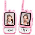Lapare Video Walkie Talkies for Kids, Rechargeable 2-Way Radio with HD Color Screen, Real-time Video Toys for Girls, Kids Outdoor Camping Hiking, Birthday Gifts