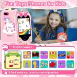 Kids Smart Phone for Girls, Christmas Birthday Gifts for Girls Age 3-10 Kids Toys Cell Phone, 2.8" Touchscreen Toddler Learning Play Toy Phone with Dual Camera, Game, Music Player, 8GB Card Purple