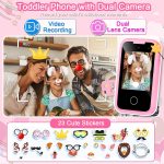 Kids Smart Phone for Girls, Christmas Birthday Gifts for Girls Age 3-10 Kids Toys Cell Phone, 2.8" Touchscreen Toddler Learning Play Toy Phone with Dual Camera, Game, Music Player, 8GB Card Purple