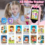 Kids Smart Phone for Girls, Christmas Birthday Gifts for Girls Age 3-10 Kids Toys Cell Phone, 2.8" Touchscreen Toddler Learning Play Toy Phone with Dual Camera, Game, Music Player, 8GB Card Purple