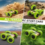 QUNREDA Remote Control Car, RC Cars Toys for Kids Ages 6-12, 4WD Stunt Car with LED Lights & 360° Flips, 2.4GHz, Upgraded USB-C Modular Batteries, 8-10 Year Old Boys Birthday Gift 1-Blue