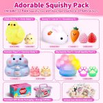 10 Pack Taba Squishy Toys kit with Toy Box-Squeeze Toys Kawaii taba Squishies Stress Relief Toys Party Favors for Kids 4-8 8-12, Squishy Fidget Toys for Kids , Birthday Gifts Toys for Girls 8-10