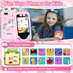Kids Smart Phone for Girls, Christmas Birthday Gifts for Girls Age 3-10 Kids Toys Cell Phone, 2.8" Touchscreen Toddler Learning Play Toy Phone with Dual Camera, Game, Music Player, 8GB Card Purple