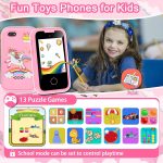 Kids Smart Phone for Girls, Christmas Birthday Gifts for Girls Age 3-10 Kids Toys Cell Phone, 2.8" Touchscreen Toddler Learning Play Toy Phone with Dual Camera, Game, Music Player, 8GB Card Purple