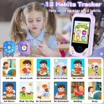 Kids Smart Phone for Girls, Christmas Birthday Gifts for Girls Age 3-10 Kids Toys Cell Phone, 2.8" Touchscreen Toddler Learning Play Toy Phone with Dual Camera, Game, Music Player, 8GB Card Purple