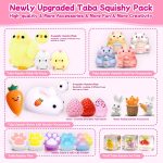 10 Pack Taba Squishy Toys kit with Toy Box-Squeeze Toys Kawaii taba Squishies Stress Relief Toys Party Favors for Kids 4-8 8-12, Squishy Fidget Toys for Kids , Birthday Gifts Toys for Girls 8-10