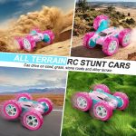 QUNREDA Remote Control Car, RC Cars Toys for Kids Ages 6-12, 4WD Stunt Car with LED Lights & 360° Flips, 2.4GHz, Upgraded USB-C Modular Batteries, 8-10 Year Old Boys Birthday Gift 1-Blue