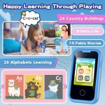 Kids Smart Phone for Girls, Christmas Birthday Gifts for Girls Age 3-10 Kids Toys Cell Phone, 2.8" Touchscreen Toddler Learning Play Toy Phone with Dual Camera, Game, Music Player, 8GB Card Purple