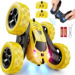 QUNREDA Remote Control Car, RC Cars Toys for Kids Ages 6-12, 4WD Stunt Car with LED Lights & 360° Flips, 2.4GHz, Upgraded USB-C Modular Batteries, 8-10 Year Old Boys Birthday Gift 1-Blue
