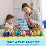 Play-Act Learning Toy for Toddlers 1 2 3 Years Old, Counting, Matching & Sorting Montessori Learning Farm Train Including 9 Farm Animals, Birthday Gift for Baby Boys Girls