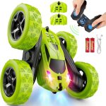 QUNREDA Remote Control Car, RC Cars Toys for Kids Ages 6-12, 4WD Stunt Car with LED Lights & 360° Flips, 2.4GHz, Upgraded USB-C Modular Batteries, 8-10 Year Old Boys Birthday Gift 1-Blue