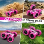 QUNREDA Remote Control Car, RC Cars Toys for Kids Ages 6-12, 4WD Stunt Car with LED Lights & 360° Flips, 2.4GHz, Upgraded USB-C Modular Batteries, 8-10 Year Old Boys Birthday Gift 1-Blue