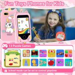Kids Smart Phone for Girls, Christmas Birthday Gifts for Girls Age 3-10 Kids Toys Cell Phone, 2.8" Touchscreen Toddler Learning Play Toy Phone with Dual Camera, Game, Music Player, 8GB Card Purple