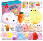 10 Pack Taba Squishy Toys kit with Toy Box-Squeeze Toys Kawaii taba Squishies Stress Relief Toys Party Favors for Kids 4-8 8-12, Squishy Fidget Toys for Kids , Birthday Gifts Toys for Girls 8-10