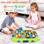 Whack Game Mole for Toddlers, Toys for 3-12 Year Old Boys Girls, Pounding Toys for Age 3-8, Birthday Gifts for 3 4 5 6 7 8+ Year Old Boys Kids, Educational Toy with Sound,Light,PK Mode with 2 Hammers