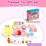 10 Pack Taba Squishy Toys kit with Toy Box-Squeeze Toys Kawaii taba Squishies Stress Relief Toys Party Favors for Kids 4-8 8-12, Squishy Fidget Toys for Kids , Birthday Gifts Toys for Girls 8-10