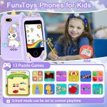 Kids Smart Phone for Girls, Christmas Birthday Gifts for Girls Age 3-10 Kids Toys Cell Phone, 2.8" Touchscreen Toddler Learning Play Toy Phone with Dual Camera, Game, Music Player, 8GB Card Purple