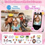 Kids Smart Phone for Girls, Christmas Birthday Gifts for Girls Age 3-10 Kids Toys Cell Phone, 2.8" Touchscreen Toddler Learning Play Toy Phone with Dual Camera, Game, Music Player, 8GB Card Purple