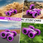 QUNREDA Remote Control Car, RC Cars Toys for Kids Ages 6-12, 4WD Stunt Car with LED Lights & 360° Flips, 2.4GHz, Upgraded USB-C Modular Batteries, 8-10 Year Old Boys Birthday Gift 1-Blue