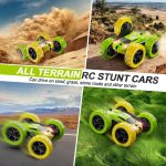 QUNREDA Remote Control Car, RC Cars Toys for Kids Ages 6-12, 4WD Stunt Car with LED Lights & 360° Flips, 2.4GHz, Upgraded USB-C Modular Batteries, 8-10 Year Old Boys Birthday Gift 1-Blue